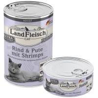 Nassfutter - Dosen - Landfleisch Cat Rind und Pute mit Shrimps