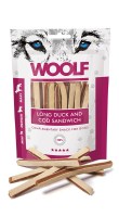 Trainings Snacks - Fleischstreifen / Sticks - Woolf - Vom Wild - Geflügel / Ente / Strauß - WOOLF Weiches Enten-Kabeljau Sandwich | 100 g