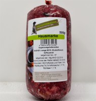 BARF Rindfleisch - In Würsten - Hausmarke Rind gewolft 500 g | Wurst